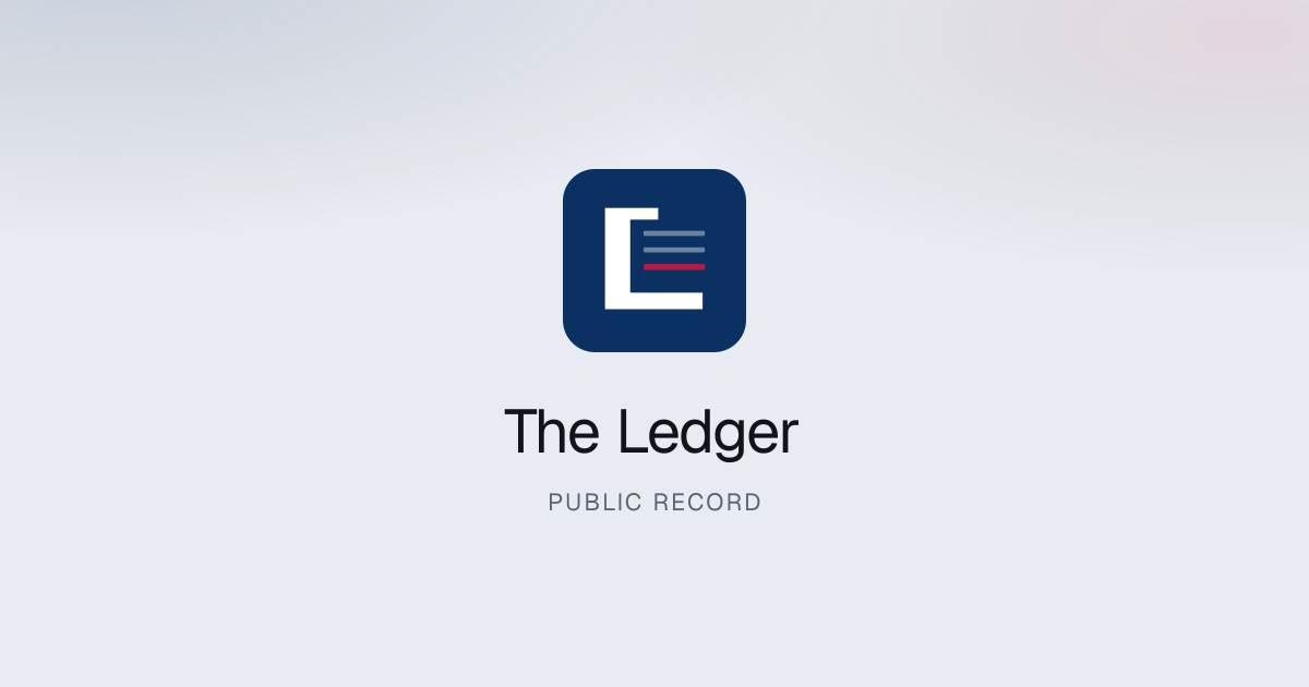 The Ledger · Public Record logo